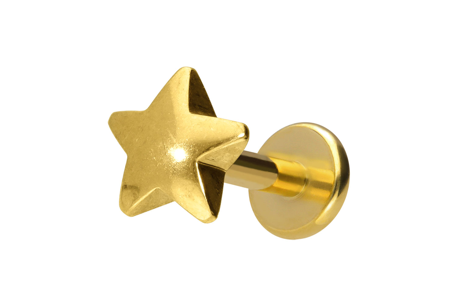 Titan Labret Piercing mit Innengewinde STERN